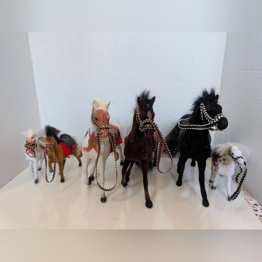 Vintage felt horses lot of 6